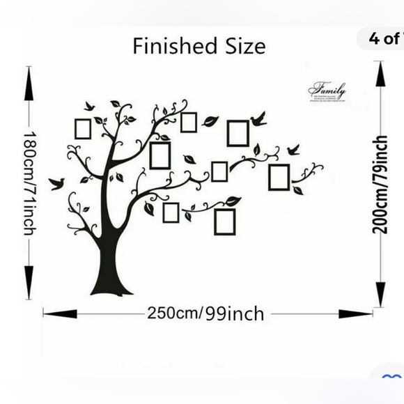 Art Large Family Tree Wall Decal Peel Stick Vinyl Sheet Poshmark